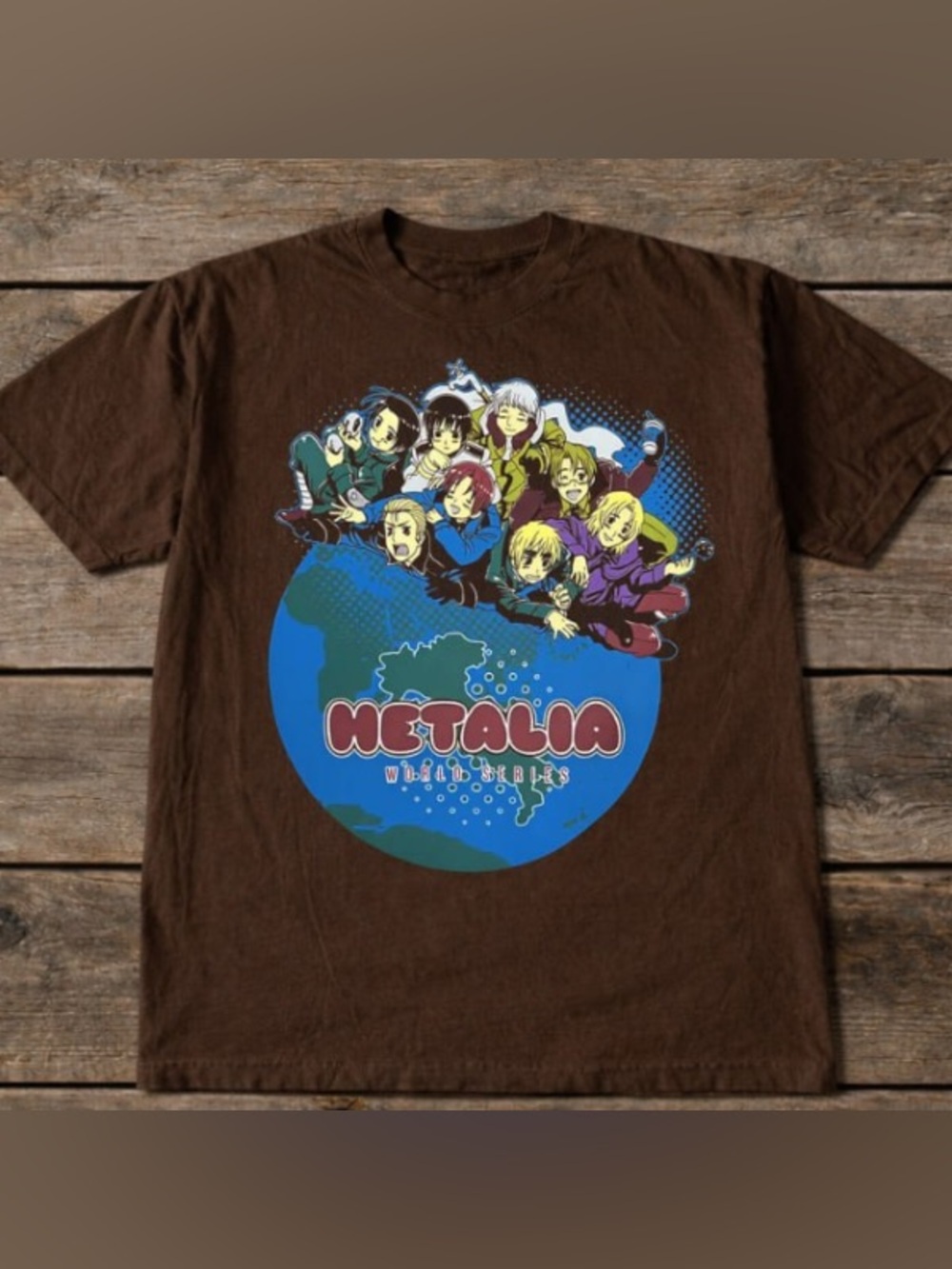 Hetalia World SeriesBrown Graphic T‑Shirt
